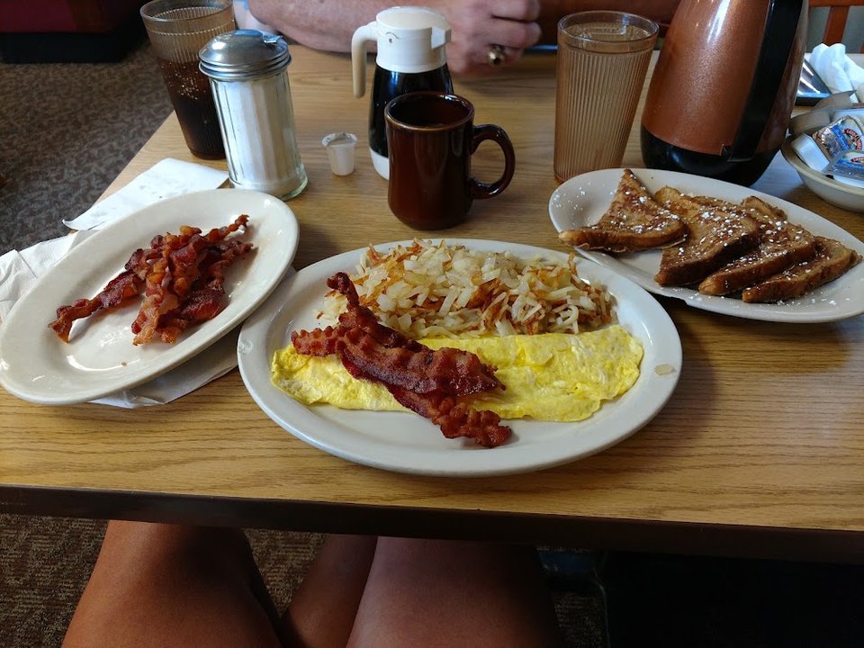 French Toast Scrambled Eggs and Bacon