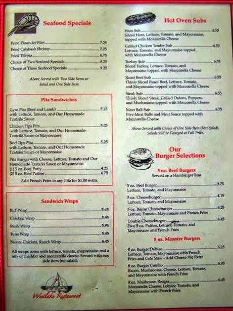 Lunch specials menu beside fresh ingredients.